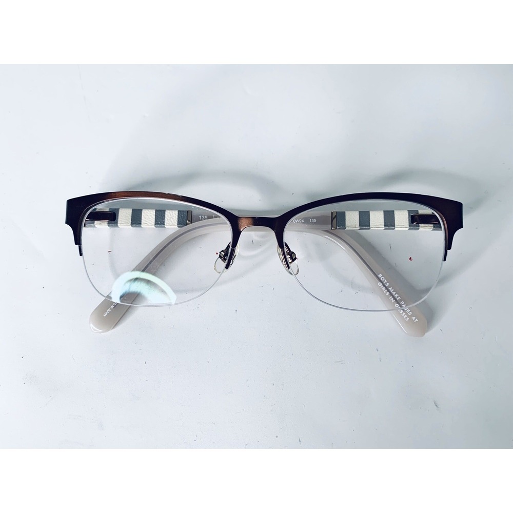Kate Spade NY Bronze Metal Half Rim Cat Eye Glasses Valary 0W94 135 51 16